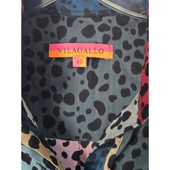 Anthropologie Vilagallo Womens Shirt 3/4 Button Dress Size 40 Colorblock Retro - Picture 4 of 7